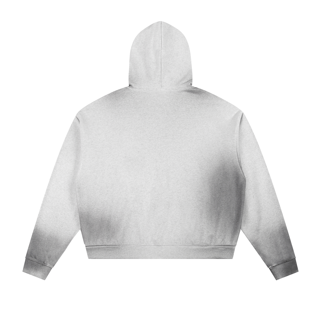 SNDCT Sun Fade Frayed Raw Edge Fleece Zip Hoodie