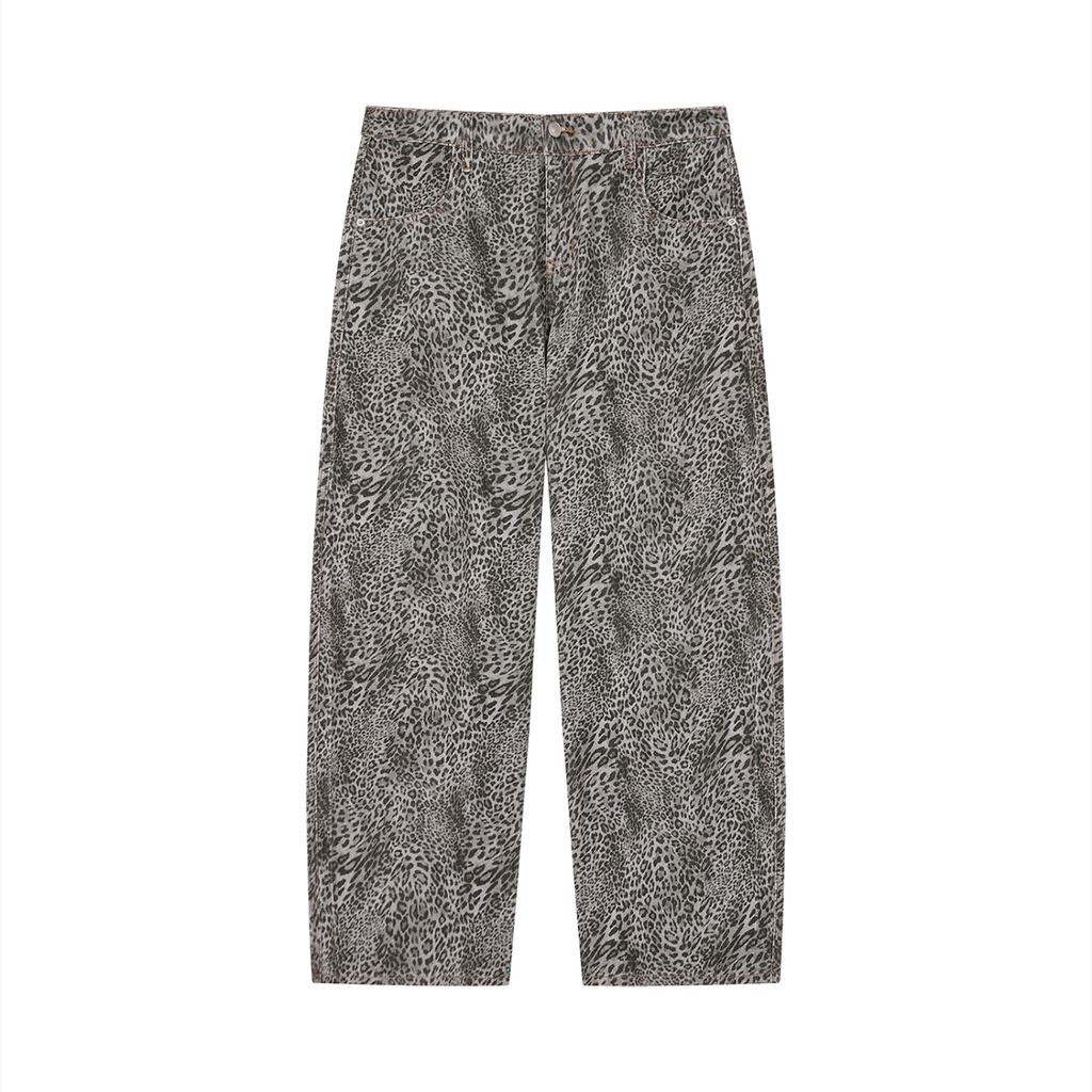 SNDCT Vintage Wash Leopard Wide Leg Jeans