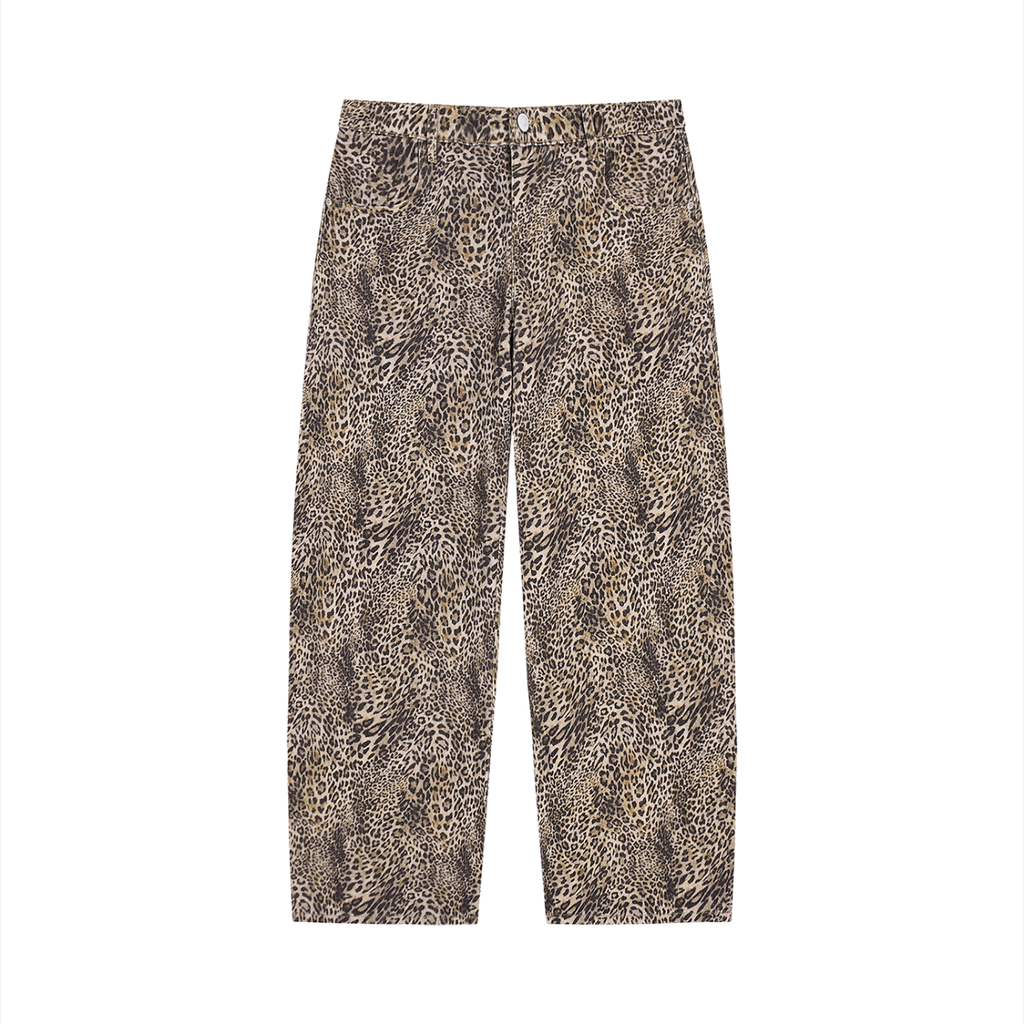 SNDCT Vintage Wash Leopard Wide Leg Jeans