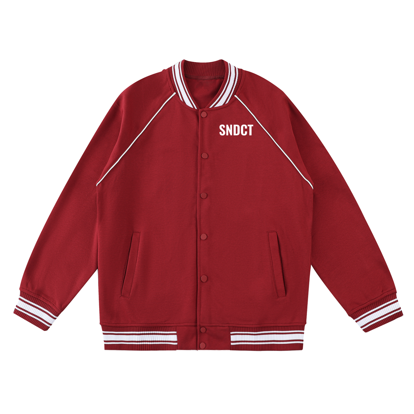 SNDCT Contrast Trim Raglan Varsity Jacket