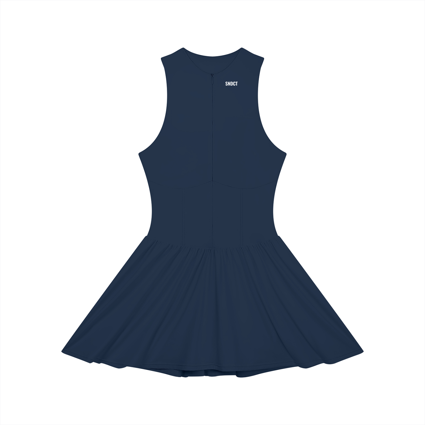 SNDCT Ruched Sleeveless Full-Zip Dress