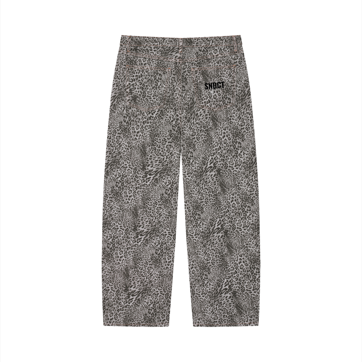 SNDCT Vintage Wash Leopard Wide Leg Jeans