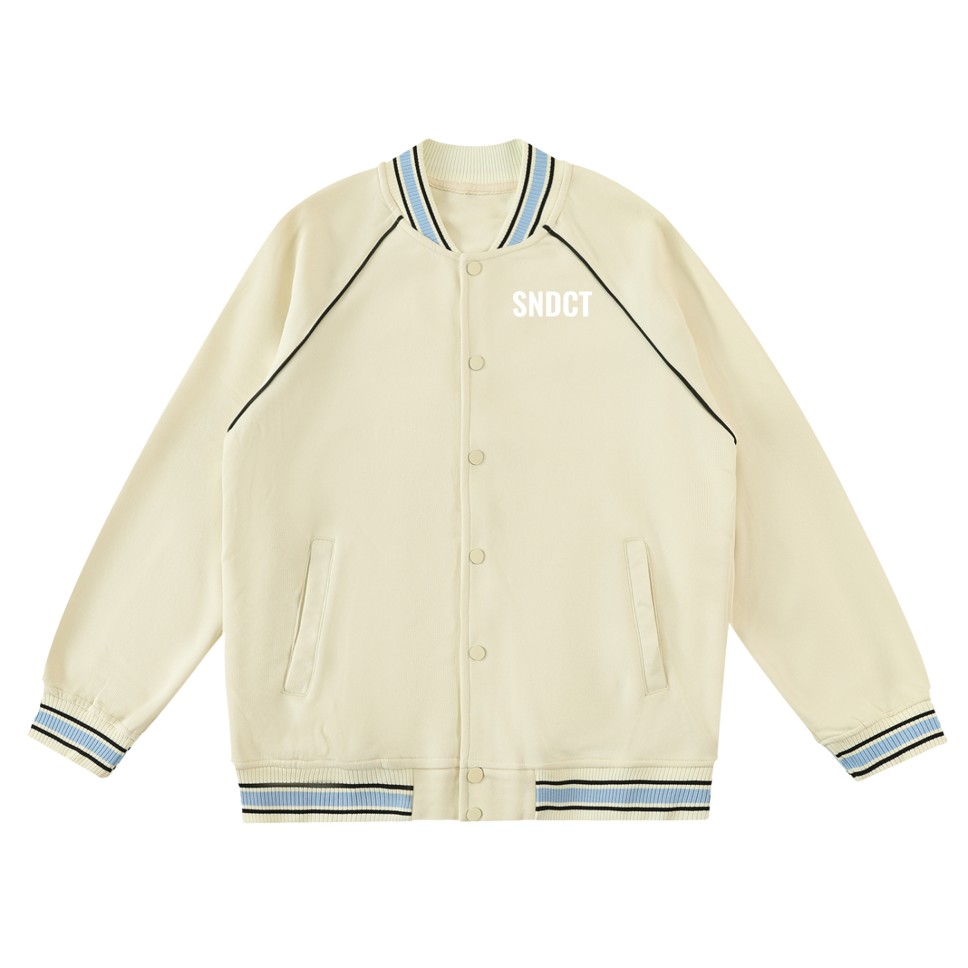 SNDCT Contrast Trim Raglan Varsity Jacket