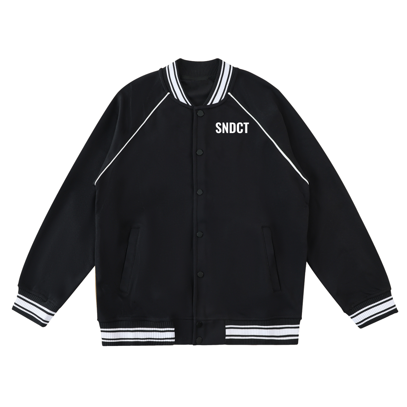 SNDCT Contrast Trim Raglan Varsity Jacket