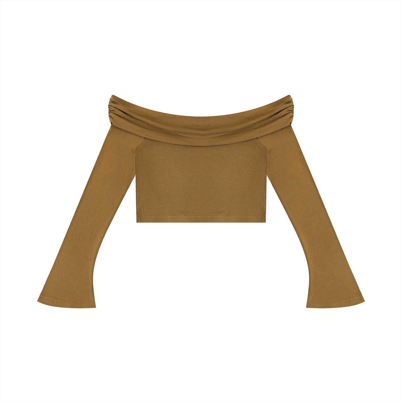SNDCT Women's Off-the-Shoulder Bell Sleeve Crop T-Shirt
