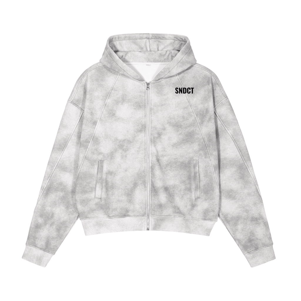 SNDCT Dirty Washed Zip-Up Fleece Hoodie