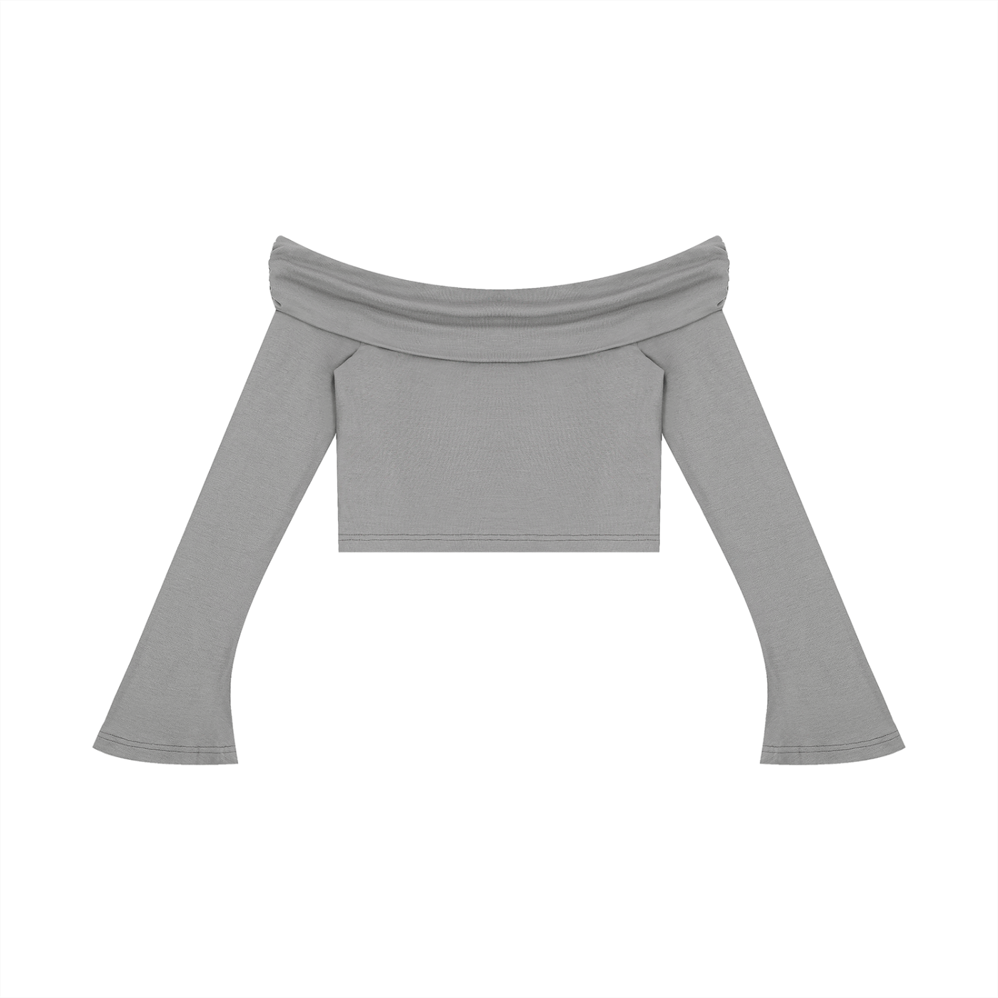 SNDCT Women's Off-the-Shoulder Bell Sleeve Crop T-Shirt