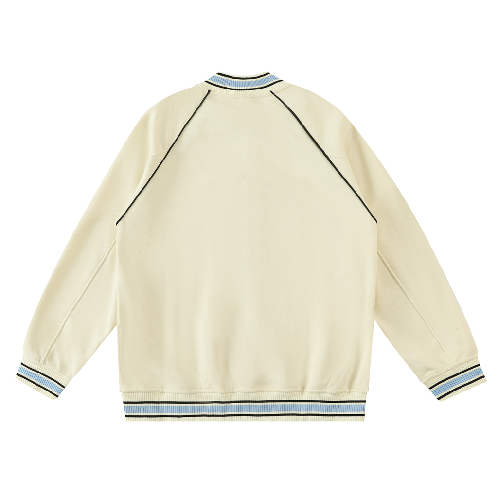 SNDCT Contrast Trim Raglan Varsity Jacket
