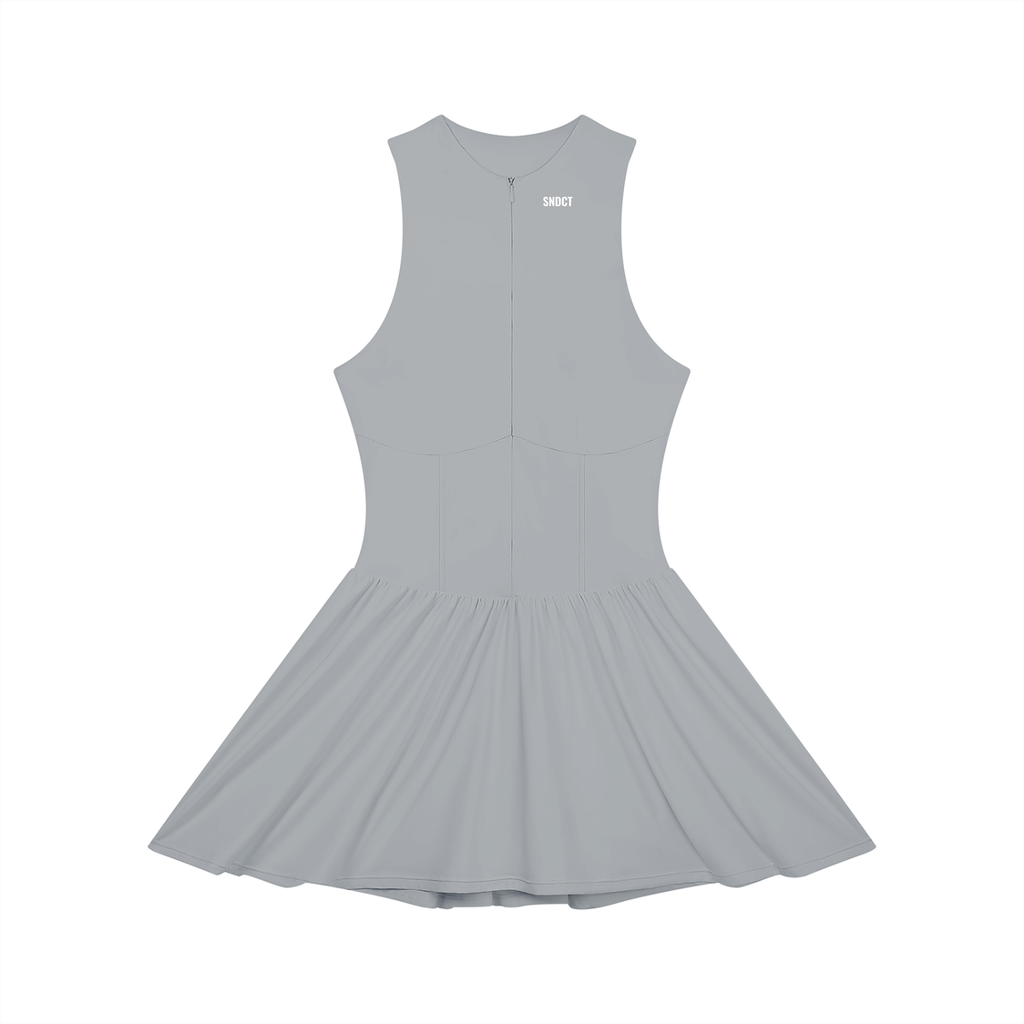 SNDCT Ruched Sleeveless Full-Zip Dress