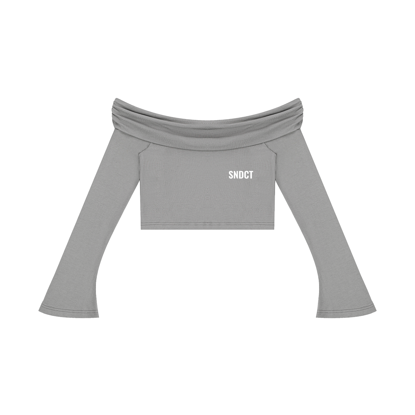 SNDCT Women's Off-the-Shoulder Bell Sleeve Crop T-Shirt
