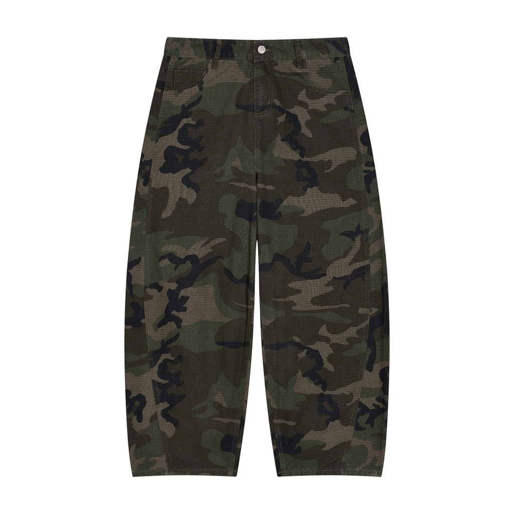 SNDCT Camo Barrel Leg Cargo Pants