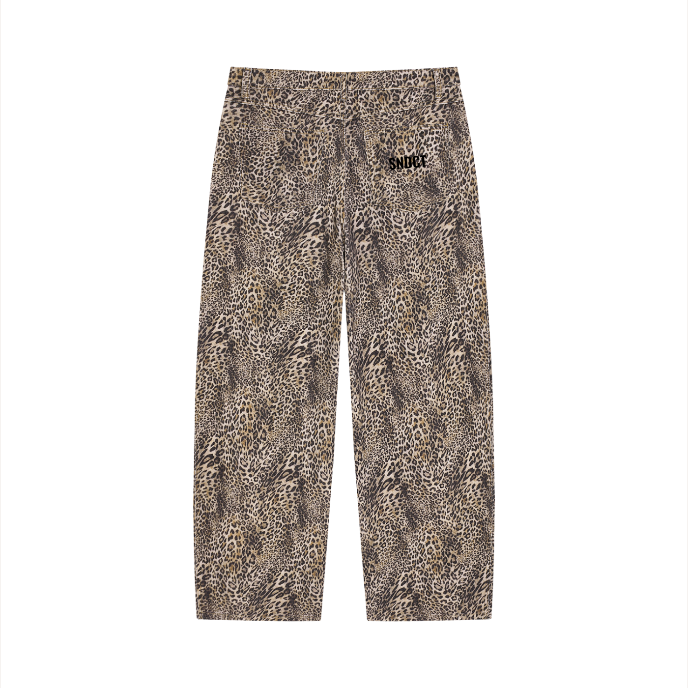 SNDCT Vintage Wash Leopard Wide Leg Jeans