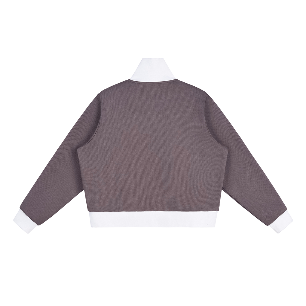 SNDCT Contrast Side Stripe Fleece Cropped Track Jacket