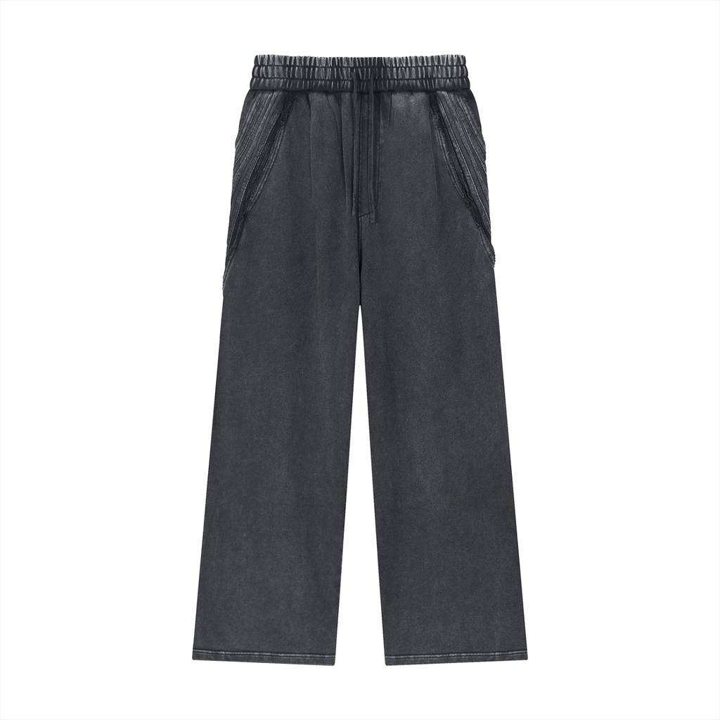 SNDCT Snow Washed Tape Raw Edge Sweatpants
