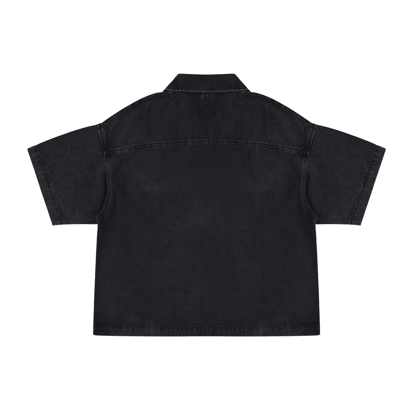 SNDCT Vintage Wash Boxy Quarter-Zip Denim Shirt