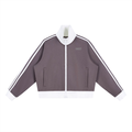 SNDCT Contrast Side Stripe Fleece Cropped Track Jacket