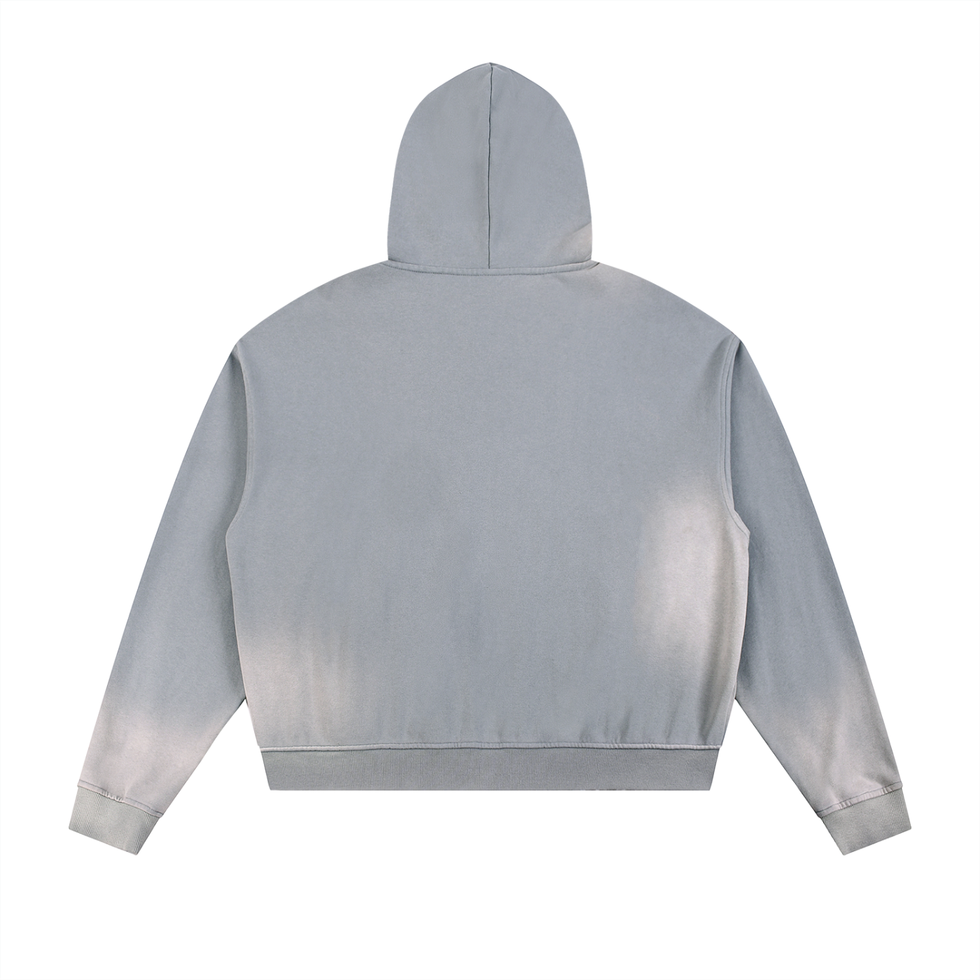 SNDCT Sun Fade Frayed Raw Edge Fleece Zip Hoodie