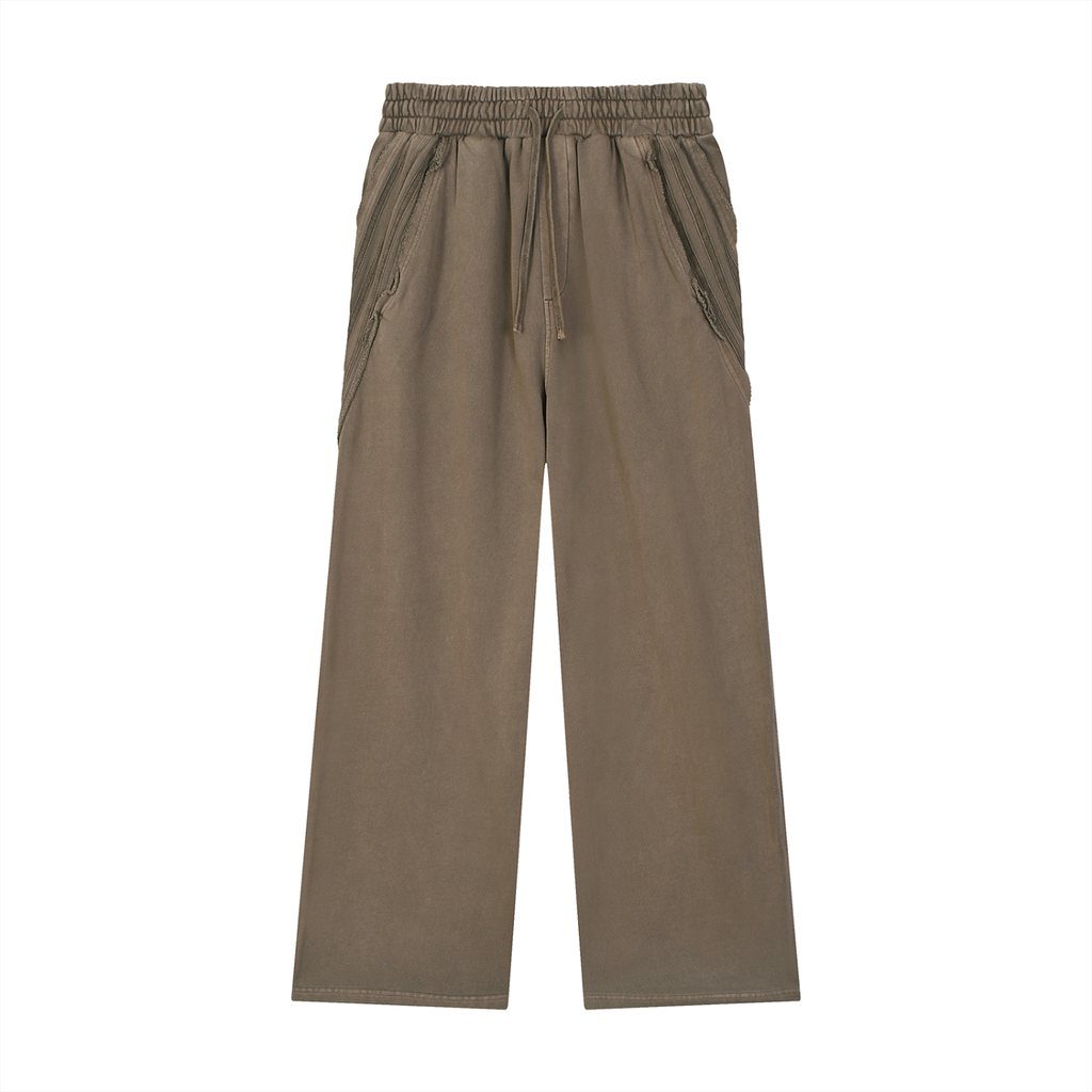 SNDCT Snow Washed Tape Raw Edge Sweatpants