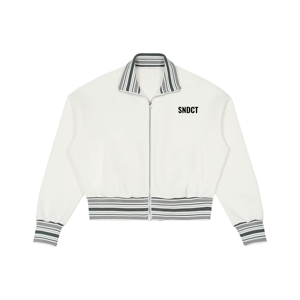 SNDCT Striped Rib Collar Zip Jacket