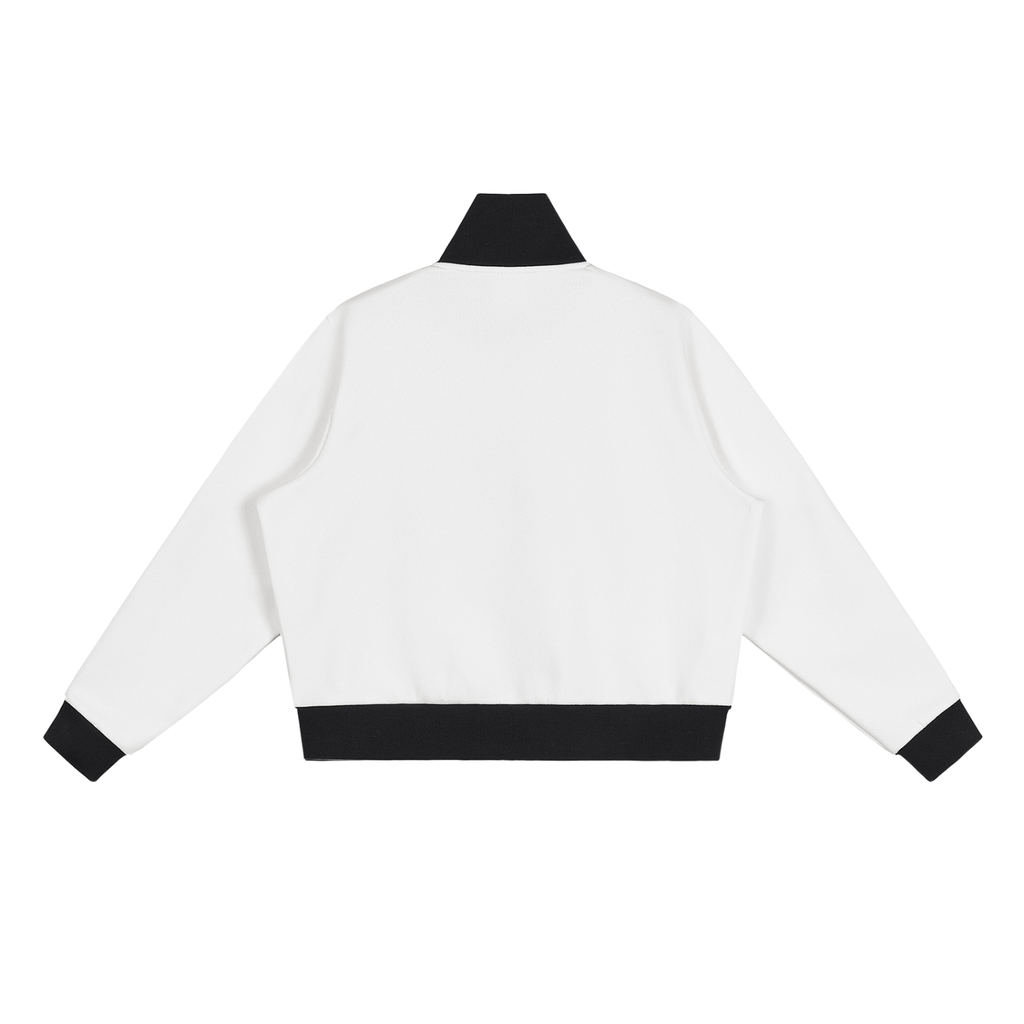 SNDCT Contrast Side Stripe Fleece Cropped Track Jacket