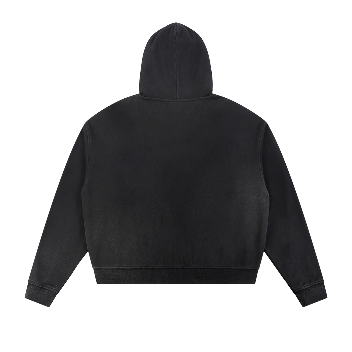 SNDCT Sun Fade Frayed Raw Edge Fleece Zip Hoodie