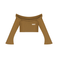 SNDCT Women's Off-the-Shoulder Bell Sleeve Crop T-Shirt