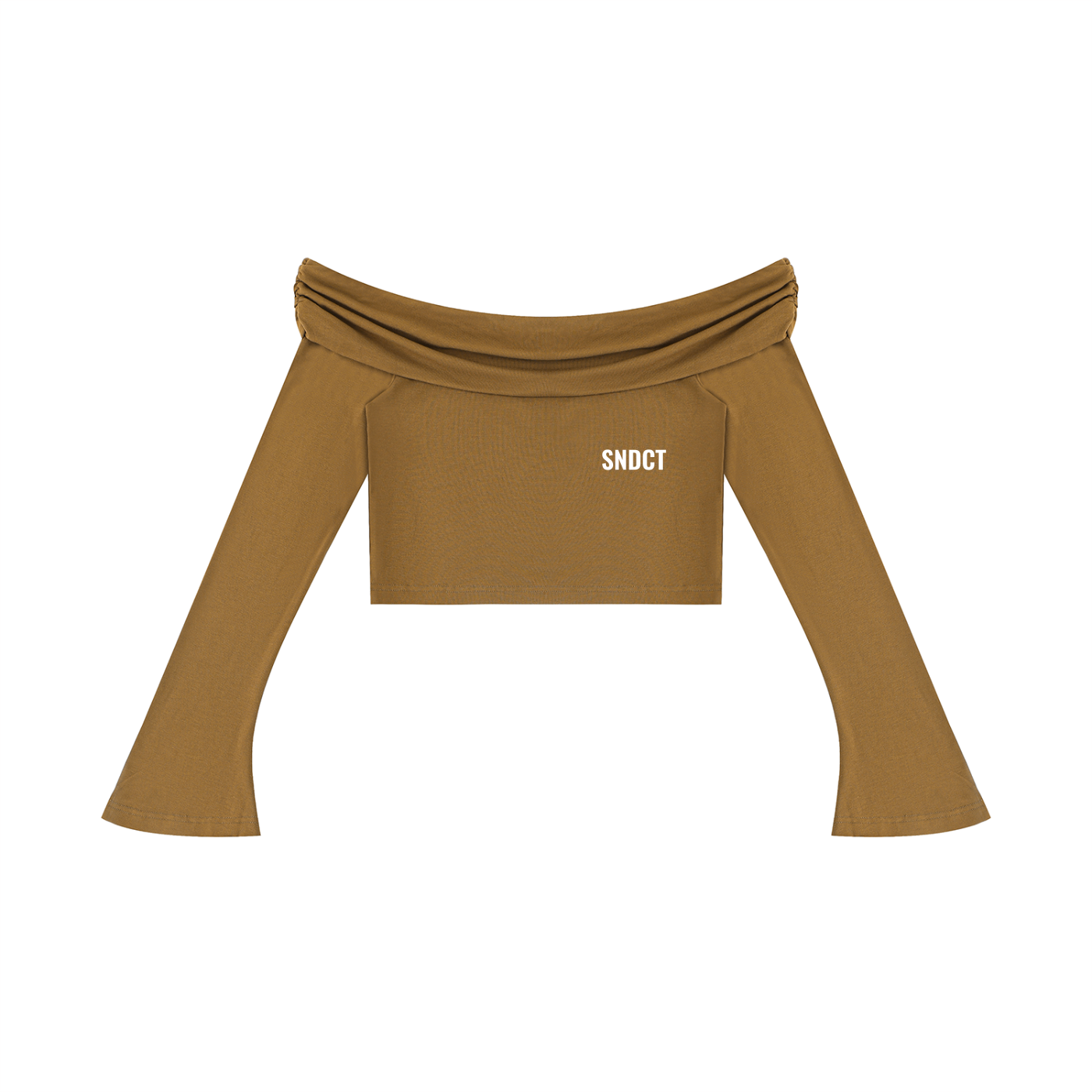 SNDCT Women's Off-the-Shoulder Bell Sleeve Crop T-Shirt