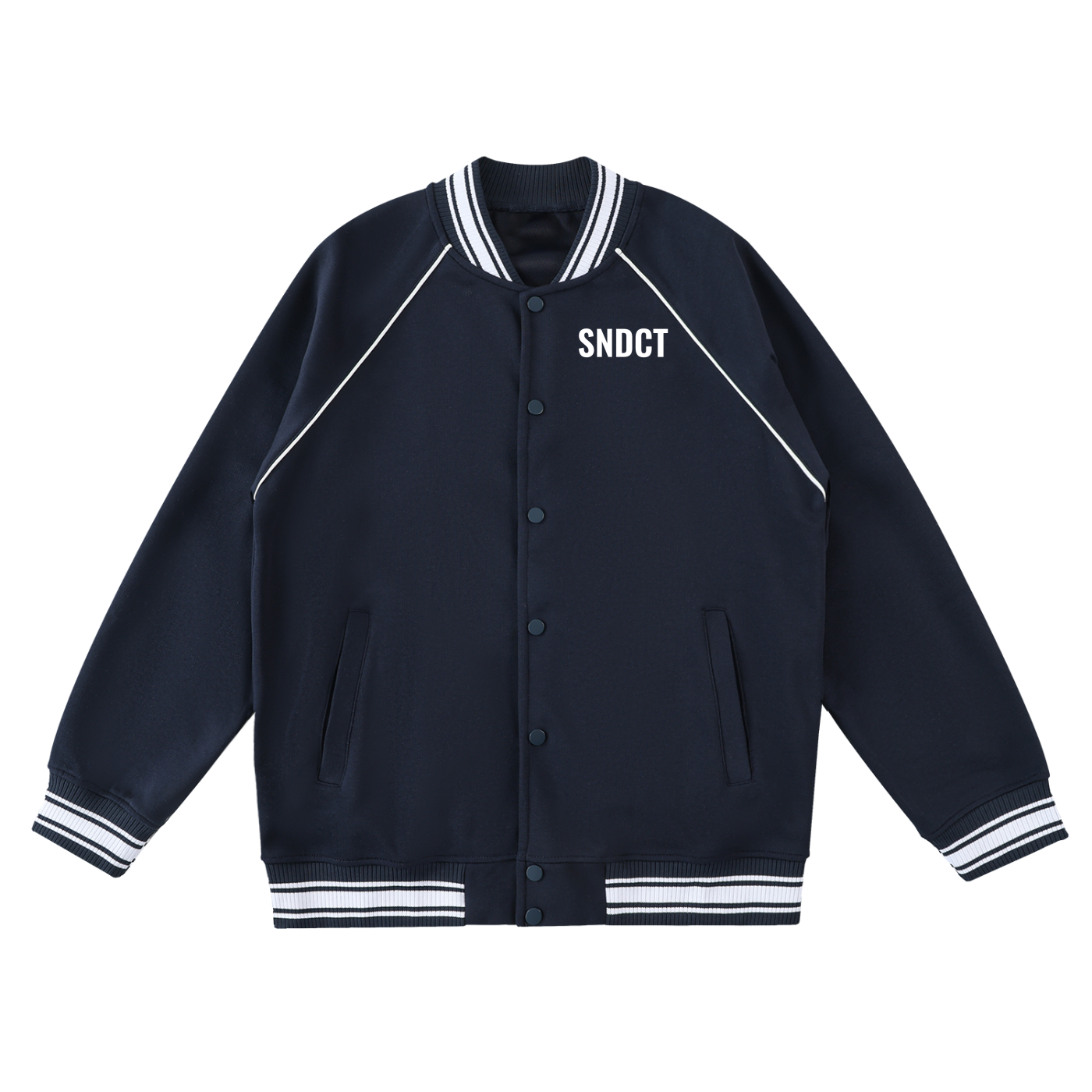 SNDCT Contrast Trim Raglan Varsity Jacket