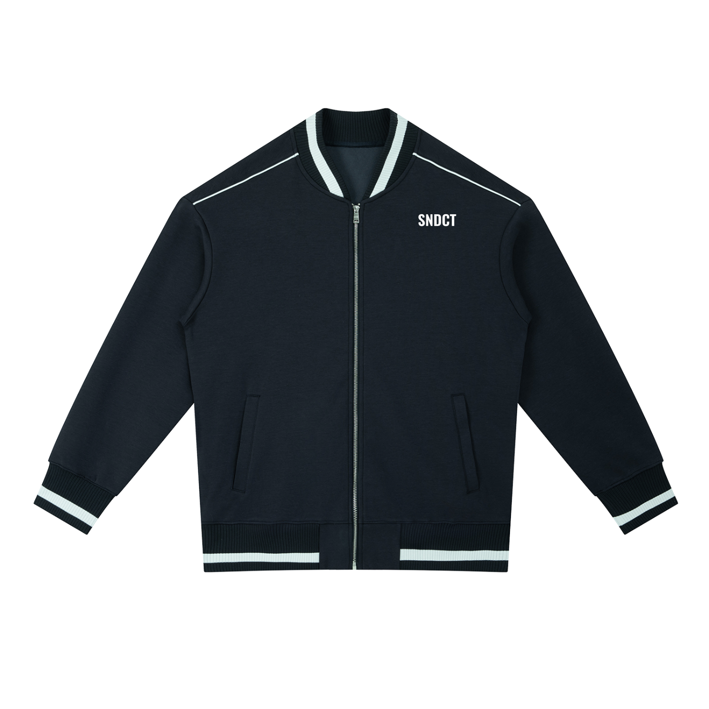 SNDCT Contrast Piping Zip Bomber Jacket